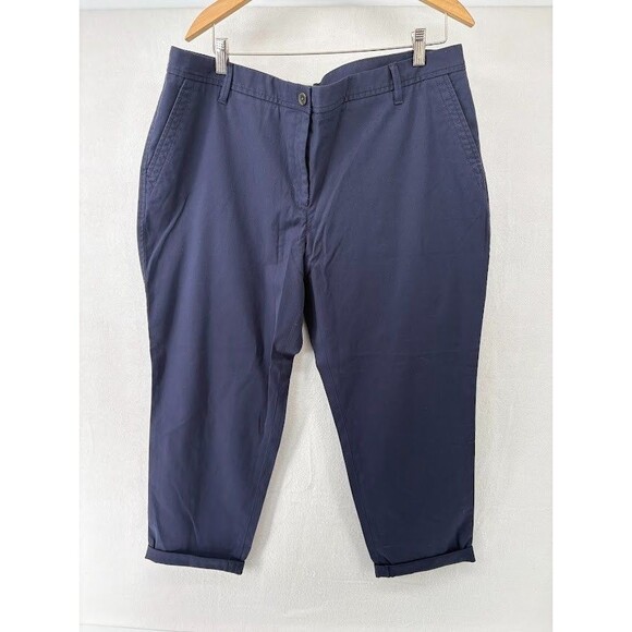 Women's Talbot Relaxed Chino Pants Plus Size 16W Navy Blue - Picture 1 of 6